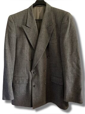 VTG Holt Renfrew Plaid Double Breasted Blazer 42R